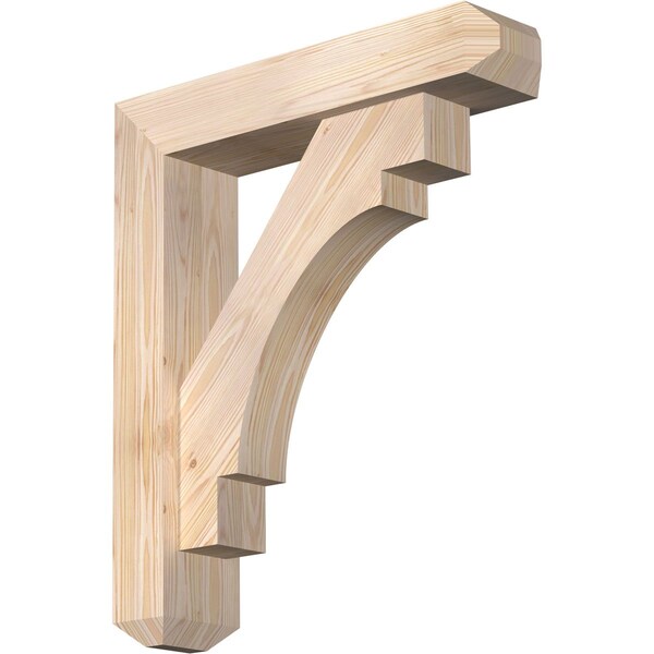 Ekena Millwork Merced Craftsman Smooth Bracket w/ Offset Brace, Douglas Fir, 5 1/2"W x 24"D x 28"H BKT0604X24X28MRC04SDF - main
